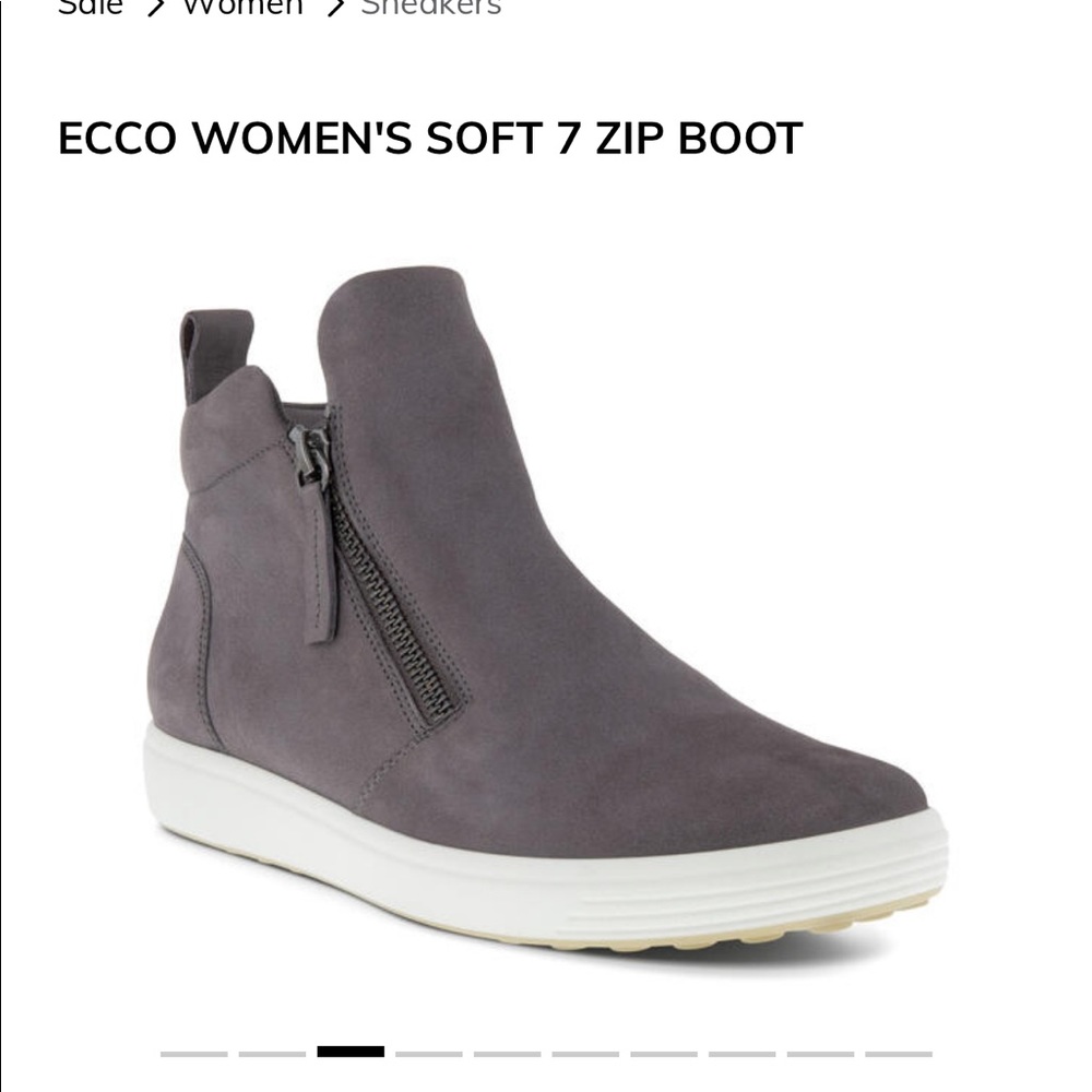 Grey Ecco Soft 7 Zip Boot
